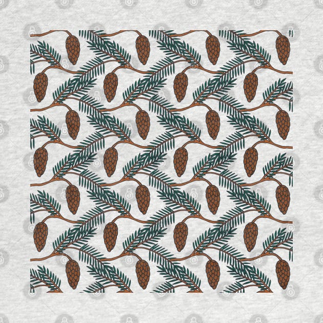 Pine Cone | Pine Tree Pattern | Forest Pattern by HLeslie Design